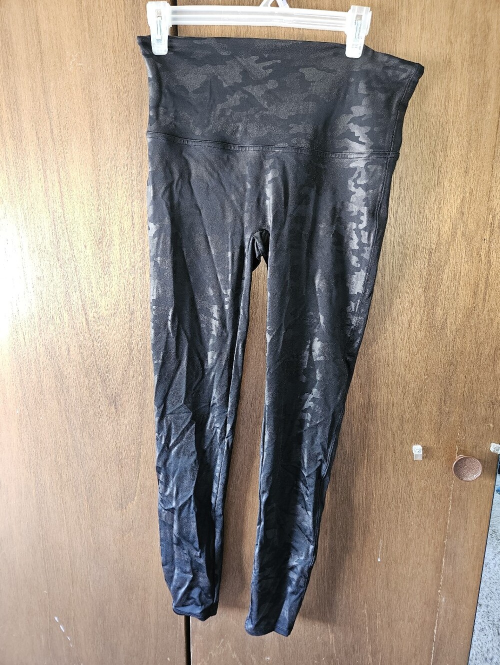 Spanx Faux Leather Camo Leggings - XL